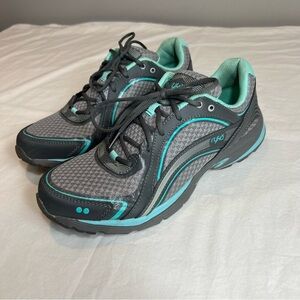 Ryka gray teal sky walk walking exercise athletic shoes size 10